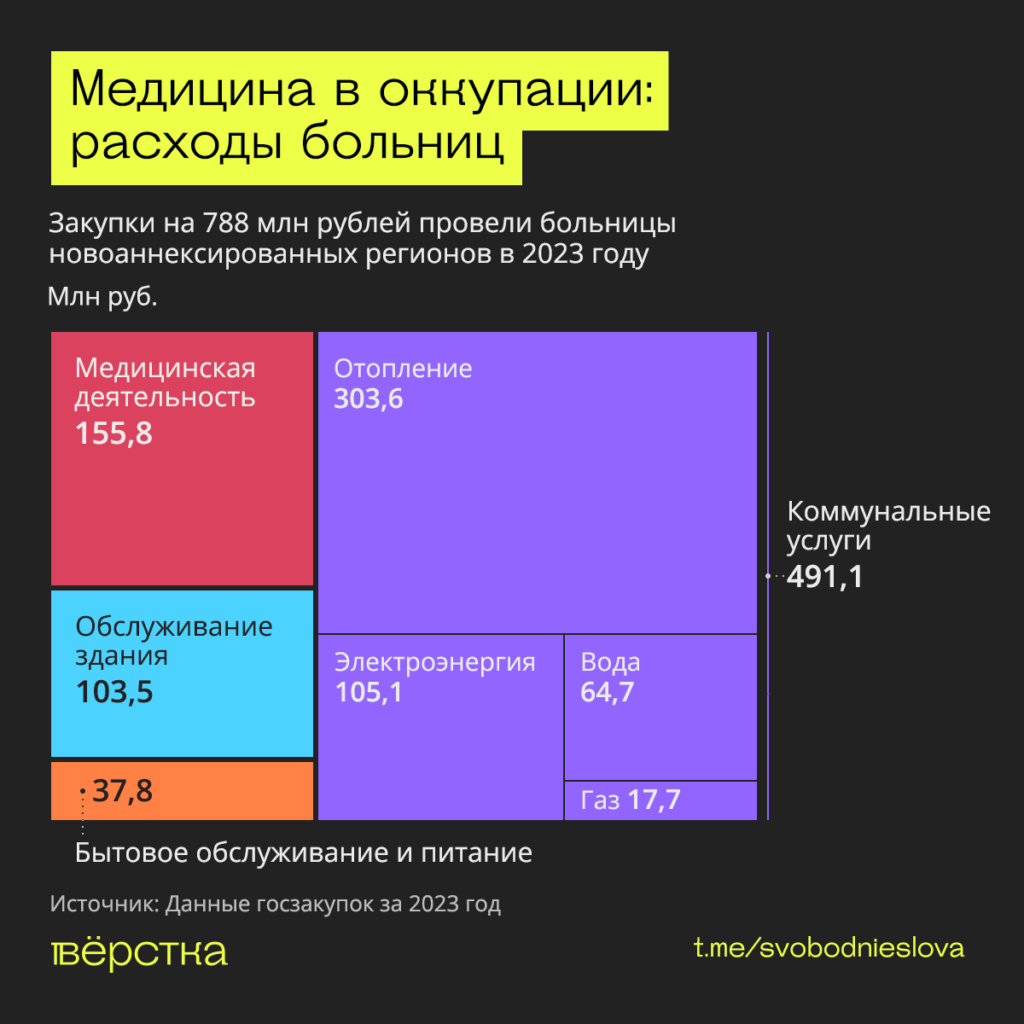 Медицина в&nbsp;оккупации: расходы больниц инфографика
